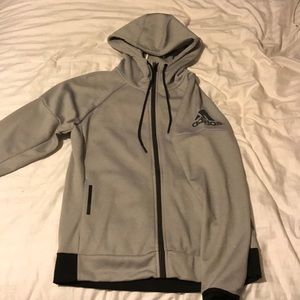 Adidas grey zip up reflective hoodie
